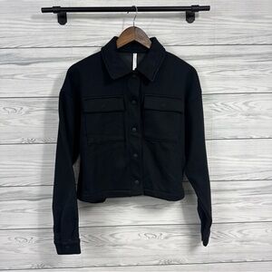 Fabletics Cozy Fleece Cropped Shirt Jacket Women's Small Athleisure